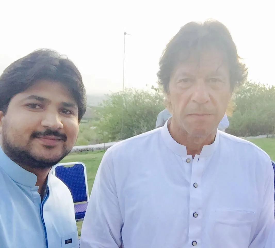 Arif Rind with Pakistan Tehreek-e-Insaf chairperson Imran Khan